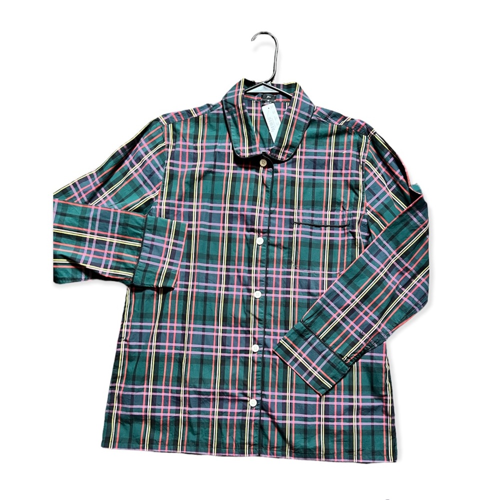 J.Crew Plaid Button down pajama shirt NWT